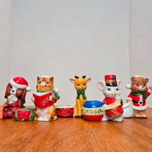 Full Vintage Christmas Candle Holder Set- JSNY Holiday Friends Collection 1980s